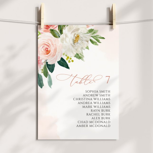 Blush Pink Blume Sitzkarte Kleine Karte (Von Creator hochgeladen)