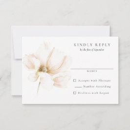 Blush Pink Blume Wedding RSVP Antwort