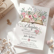 Blush Pink Blumenbuch Neues Kapitel Brautparty