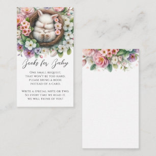 Blush Pink Blumenbunny Baby Showbuchanfrage Begleitkarte