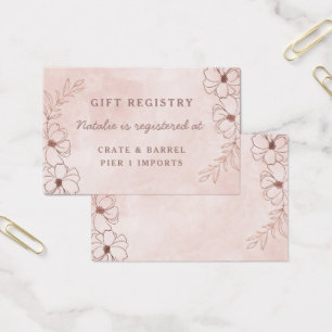 Blush Pink Blumendusche Geschenk Registrierungskar
