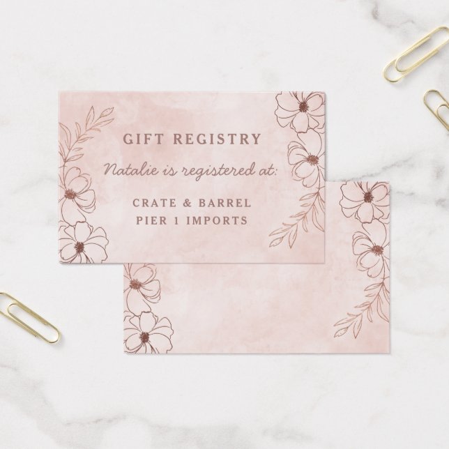 Blush Pink Blumendusche Geschenk Registrierungskar (Büro)