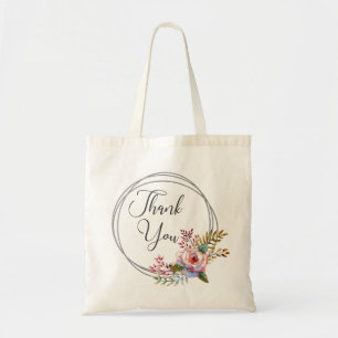 Blush Pink Blumenkranz Danke Totbeutel Tragetasche