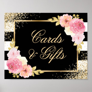 Blush Pink Blumenzwiebelkarten und Geschenkschild Poster