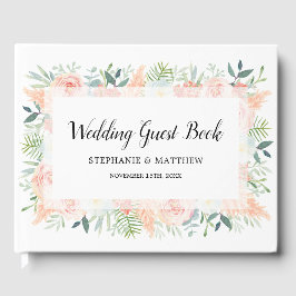 Blush Pink Blütenblütenblütenblume Hochzeit Gästebuch