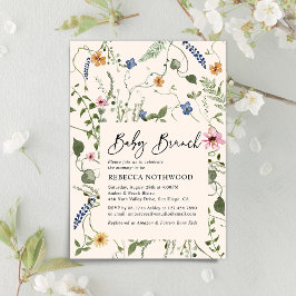 Blush Pink Boho Floral Girl Babybrunch Dusche Einladung