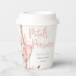 Blush Pink Boho Petals und Prosecco Floral Pappbecher