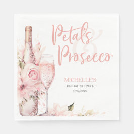 Blush Pink Boho Petals und Prosecco Floral Serviette