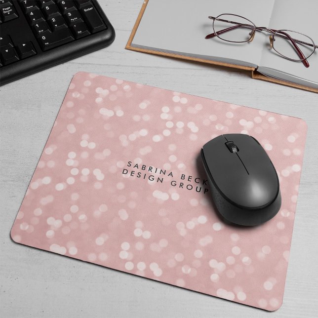 Blush Pink Bokeh Lights | Personalized Mousepad (Von Creator hochgeladen)