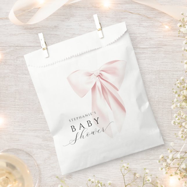 Blush Pink Bow Baby Dusche Gefallen Taschen Geschenktütchen (Ausgeschnitten)