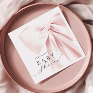 Blush Pink Bow Baby Duschpapier Napkins Serviette