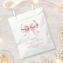 Blush Pink Bow Baby Girl Babydusche Geschenktütchen