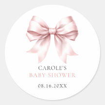 Blush Pink Bow Baby Girl Babydusche