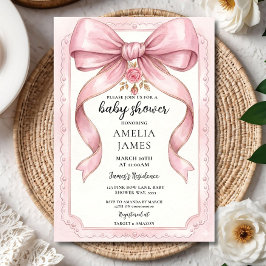 Blush Pink Bow Baby Shower Invitation Editable Ele Einladung