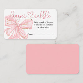 Blush Pink Bow Boy Baby Dusche Windel Raffekarte Begleitkarte