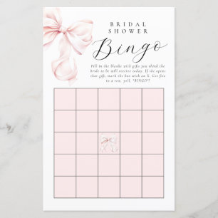 Blush Pink Bow Brautparty Geschenkkarte