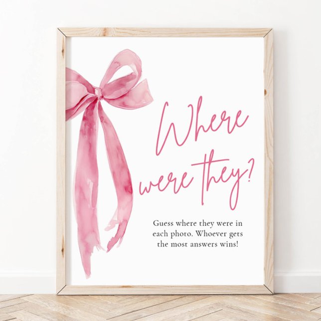 Blush Pink Bow Bridal Wo waren sie unterschrieben Poster (Von Creator hochgeladen)