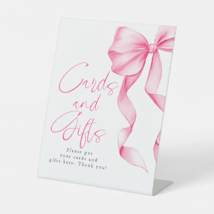 Blush Pink Bow Cards and Gifts Brautparty Sockelschild