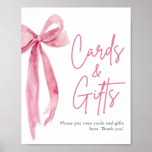 Blush Pink Bow Cards und Geschenke-Zeichen Poster