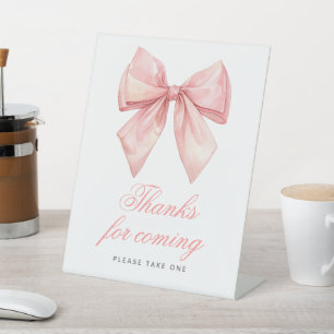 Blush Pink Bow Dusche Danke für die Teilnahme an d Sockelschild