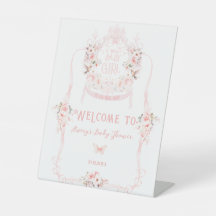 Blush Pink Bow Floral Sweet Baby Girl Dusche