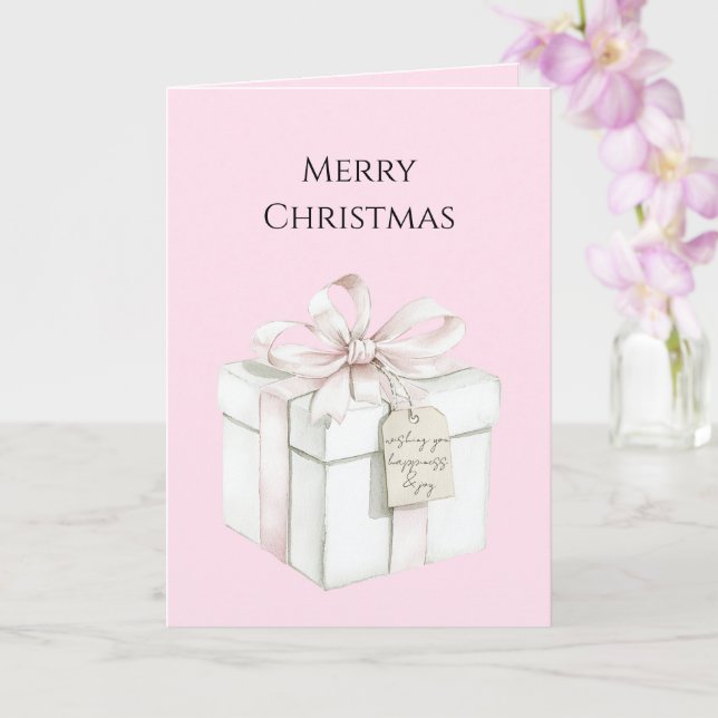 Blush Pink Bow Geschenk Weihnachten Karte (Orchidee)