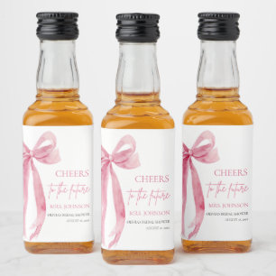Blush Pink Bow jubelt für das zukünftige Brautpart Alkoholflaschenetikett