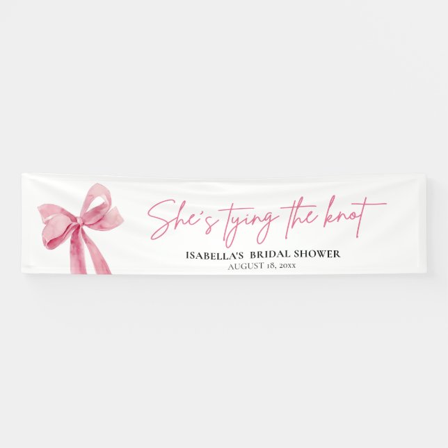 Blush Pink Bow Sie bindet das Brautparty des Knote Banner (Horizontal)