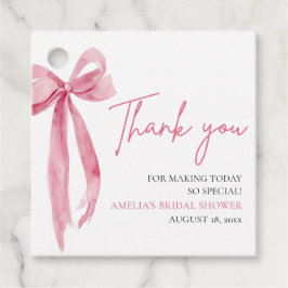 Blush Pink Bow Sie bindet das Brautparty des Knote Geschenkanhänger