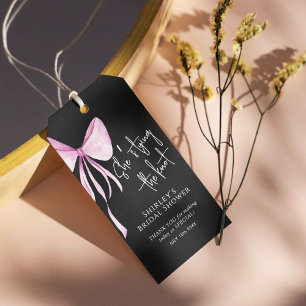 Blush Pink Bow Sie bindet das Brautparty des Knote Geschenkanhänger