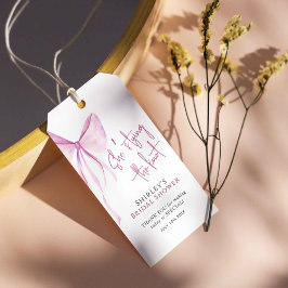 Blush Pink Bow Sie bindet das Brautparty des Knote Geschenkanhänger
