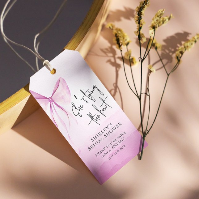 Blush Pink Bow Sie bindet das Brautparty des Knote Geschenkanhänger (Von Creator hochgeladen)