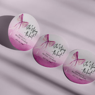 Blush Pink Bow Sie bindet das Brautparty des Knote Runder Aufkleber
