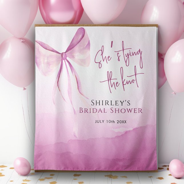 Blush Pink Bow Sie bindet das Brautparty des Knote Wandteppich (Von Creator hochgeladen)