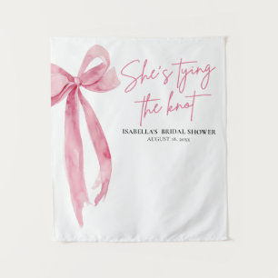 Blush Pink Bow Sie bindet das Brautparty des Knote Wandteppich