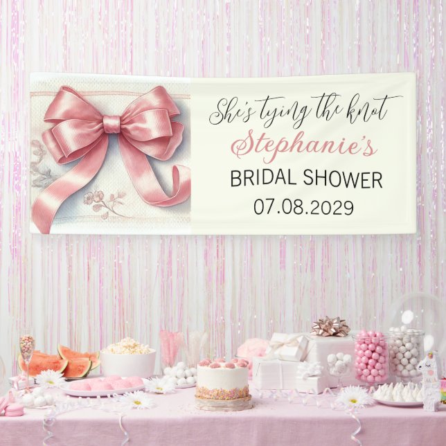 Blush Pink Bow Sie bindet das Knoten-Brautparty Banner (Party)