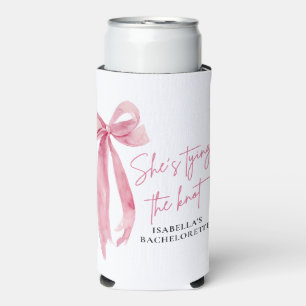 Blush Pink Bow Sie bindet den Knoten Bachelorette Selters Dosenkühler