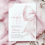 Blush Pink Bow Sweet 16 Birthday Einladung<br><div class="desc">Einladung zum 16. Geburtstag Einladung Diese elegante Einladung besticht durch einen zauberhaften,  rosafarbenen Bogen und ein rustikales Spitzenband.</div>