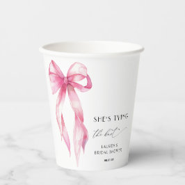 Blush Pink Bow verbindet das Brautparty des Knoten Pappbecher