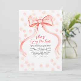 Blush Pink Bow Whimsical Minimalist Bridal Shower Einladung
