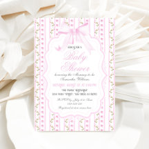 Blush Pink Bows Floral Elegante Girl Baby Dusche