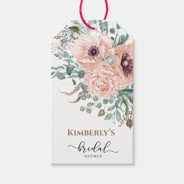 Blush Pink Brautparty Gift Tags Geschenkanhänger (Vorderseite)