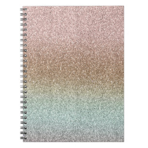 Blush Pink Bronze Minze Sparkle Glitzer Notizblock