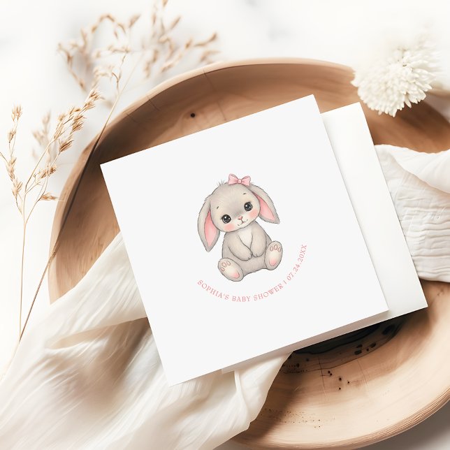 Blush Pink Bunny Girl Baby Shower Paper Serviette (Von Creator hochgeladen)