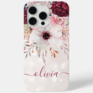 Blush Pink Burgundy Floral iPhone XR Fall Case-Mate iPhone Hülle