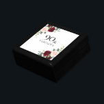 Blush Pink Burgundy Red 90. Geburtstagsgeschenk Erinnerungskiste<br><div class="desc">Rosa Burgund Red 90. Geburtstagsparty Geschenkboxen</div>
