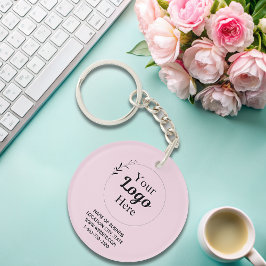 Blush Pink Business-Logo qm moderner Code Schlüsselanhänger