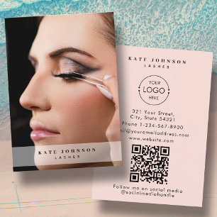Blush Pink Business Logo Schönheitssalon Lashes Fo Visitenkarte