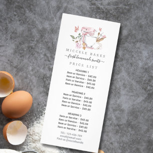 Blush Pink Cake Mixer Blumengebäck Service Preis Werbekarte