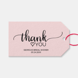 Blush Pink Calligraphy Danke Brautparty Geschenkanhänger